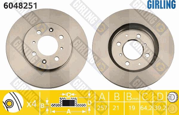 Girling 6048251 - Brake Disc autospares.lv