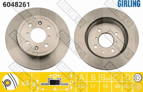 Girling 6048261 - Brake Disc autospares.lv