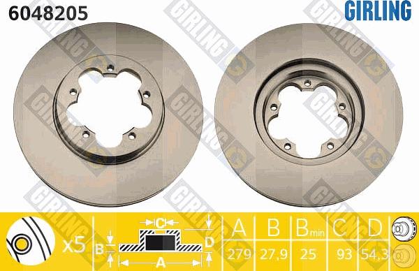 Girling 6048205 - Brake Disc autospares.lv