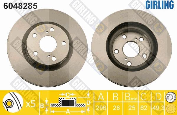 Girling 6048285 - Brake Disc autospares.lv