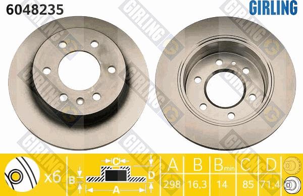 Girling 6048235 - Brake Disc autospares.lv