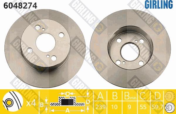 Girling 6048274 - Brake Disc autospares.lv