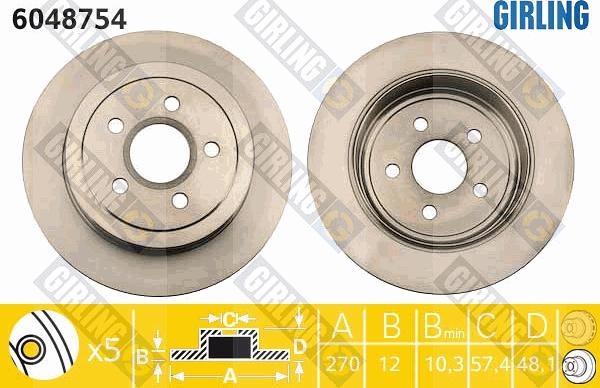 Girling 6048754 - Brake Disc autospares.lv