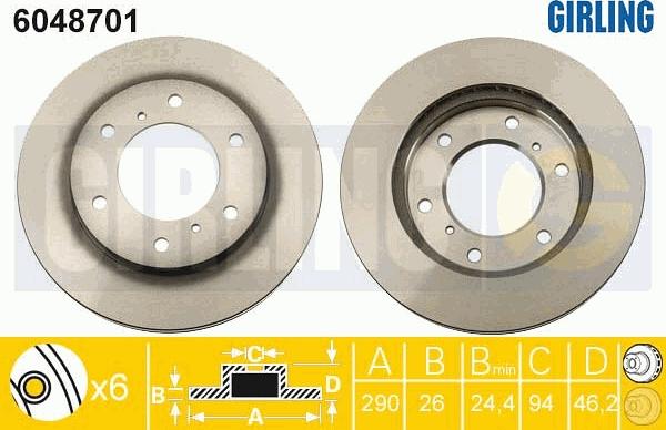 Girling 6048701 - Brake Disc autospares.lv