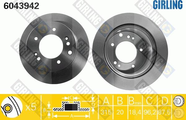 Girling 6043942 - Brake Disc autospares.lv