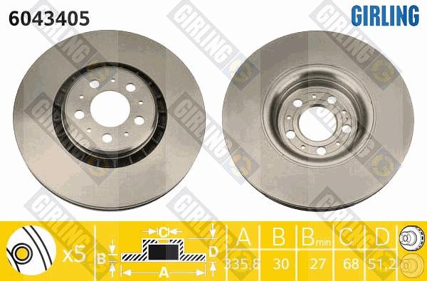 Girling 6043405 - Brake Disc autospares.lv