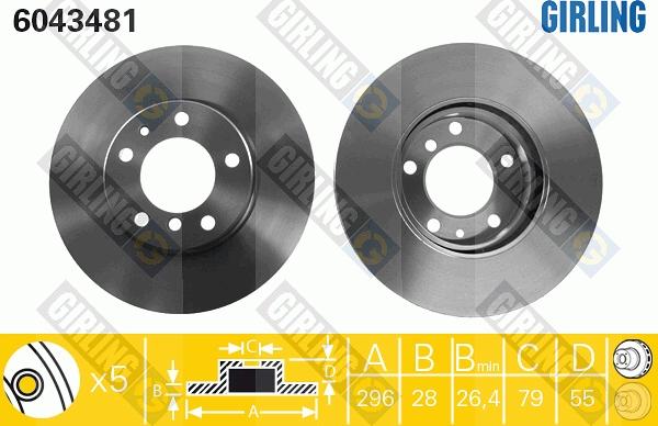 Girling 6043481 - Brake Disc autospares.lv