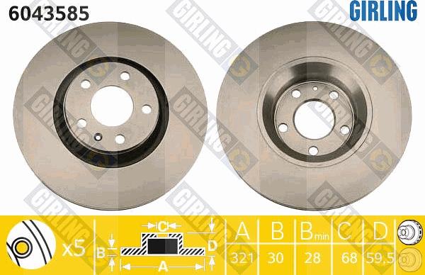 Girling 6043585 - Brake Disc autospares.lv