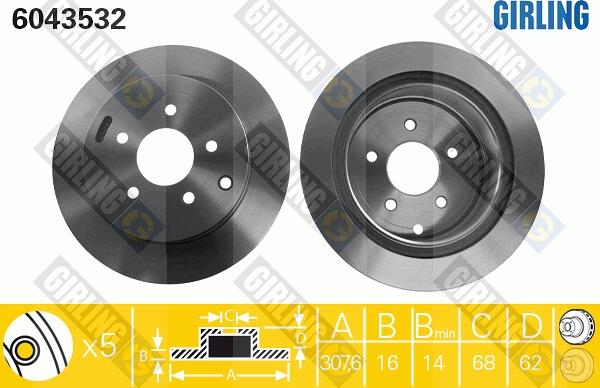 Girling 6043532 - Brake Disc autospares.lv