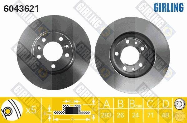 Girling 6043621 - Brake Disc autospares.lv