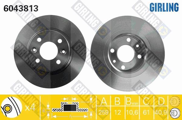 Girling 6043813 - Brake Disc autospares.lv