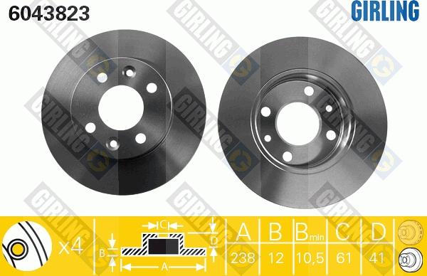 Girling 6043823 - Brake Disc autospares.lv