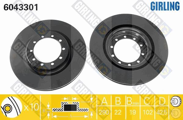 Girling 6043301 - Brake Disc autospares.lv