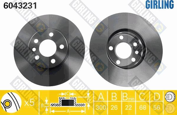 Girling 6043231 - Brake Disc autospares.lv