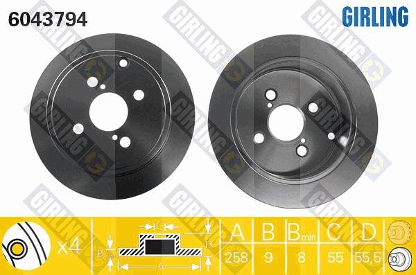 Girling 6043794 - Brake Disc autospares.lv