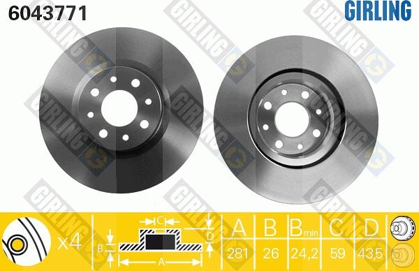 Girling 6043771 - Brake Disc autospares.lv