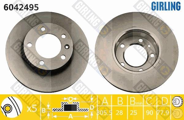 Girling 6042495 - Brake Disc autospares.lv