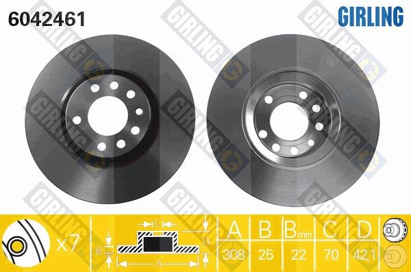 Girling 6042461 - Brake Disc autospares.lv