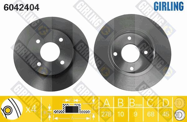 Girling 6042404 - Brake Disc autospares.lv