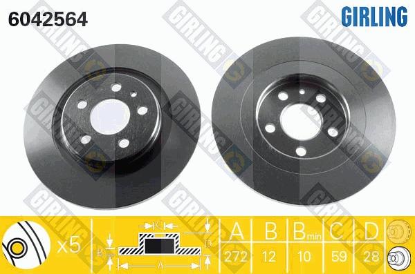 Girling 6042564 - Brake Disc autospares.lv