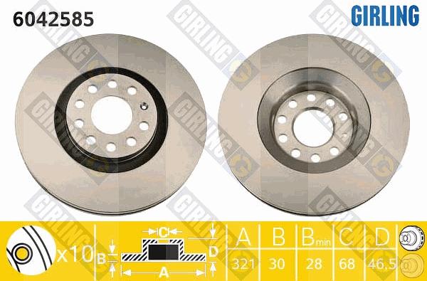 Girling 6042585 - Brake Disc autospares.lv