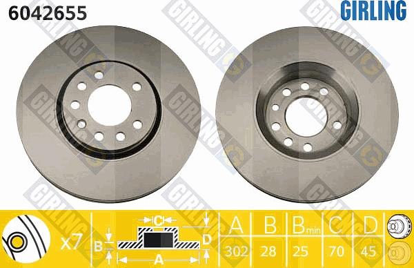 Girling 6042655 - Brake Disc autospares.lv