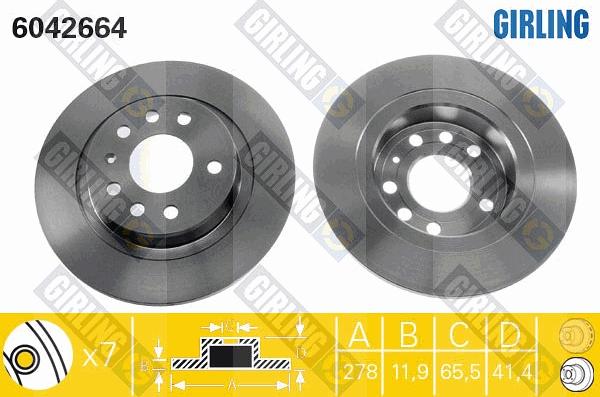 Girling 6042664 - Brake Disc autospares.lv