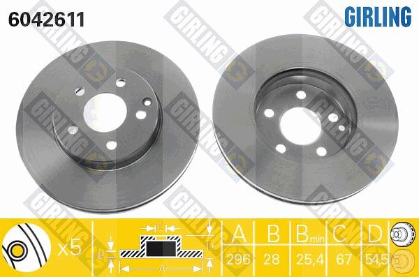 Girling 6042611 - Brake Disc autospares.lv