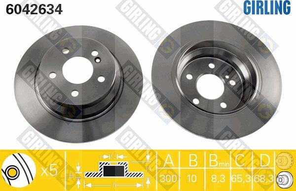 Girling 6042634 - Brake Disc autospares.lv