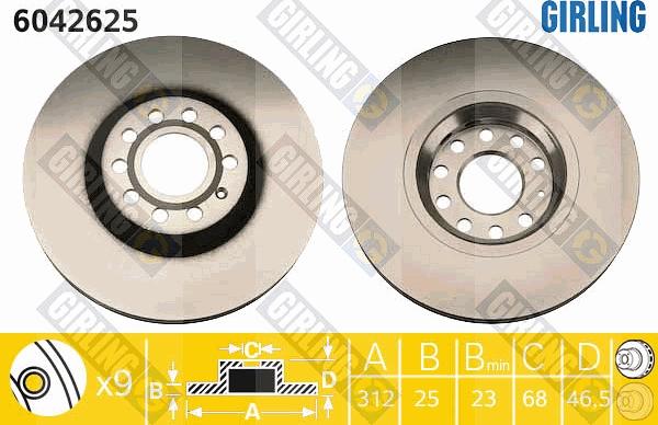 Girling 6042625 - Brake Disc autospares.lv