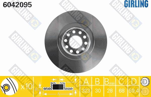 Girling 6042095 - Brake Disc autospares.lv