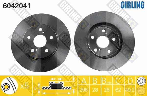 Girling 6042041 - Brake Disc autospares.lv