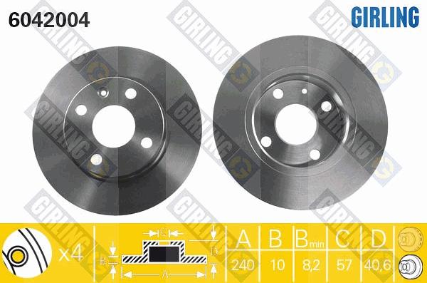 Girling 6042004 - Brake Disc autospares.lv