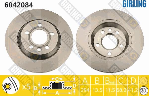 Girling 6042084 - Brake Disc autospares.lv