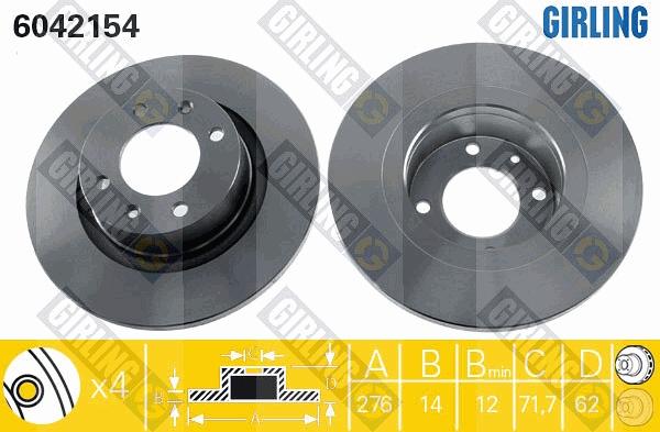 Girling 6042154 - Brake Disc autospares.lv