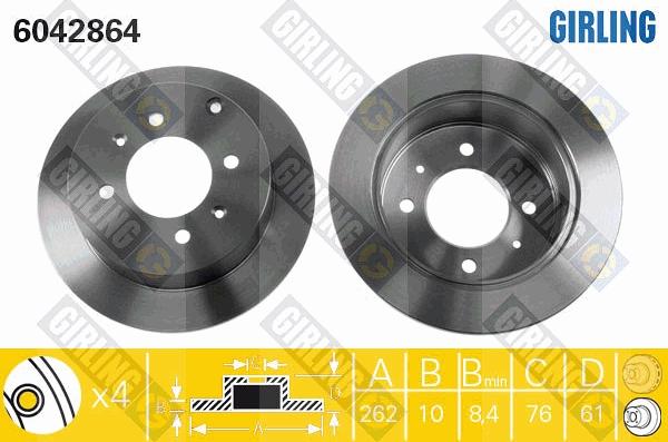 Girling 6042864 - Brake Disc autospares.lv