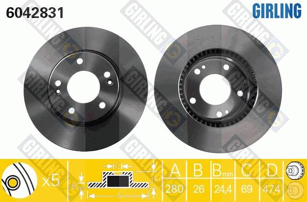 Girling 6042831 - Brake Disc autospares.lv