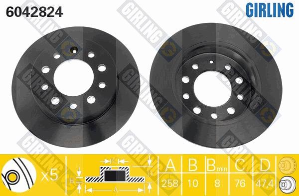 Girling 6042824 - Brake Disc autospares.lv