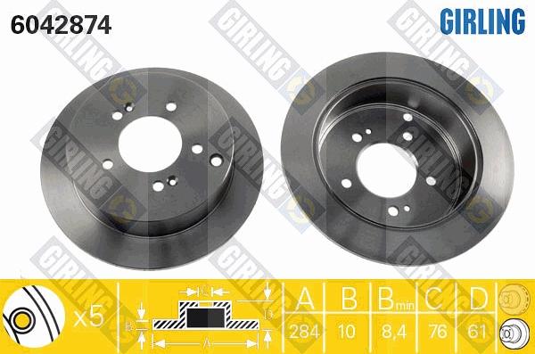 Girling 6042874 - Brake Disc autospares.lv