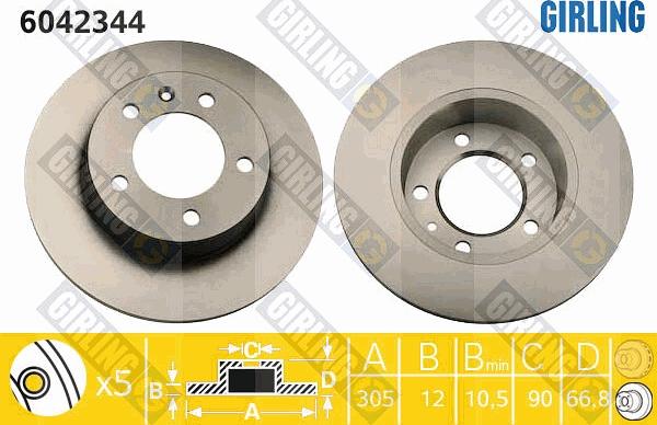 Girling 6042344 - Brake Disc autospares.lv