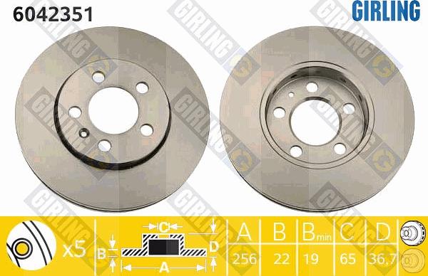 Girling 6042351 - Brake Disc autospares.lv