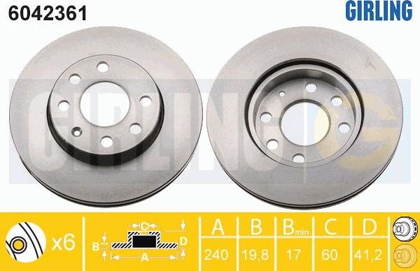 Girling 6042361 - Brake Disc autospares.lv