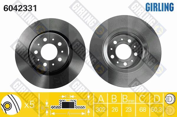 Girling 6042331 - Brake Disc autospares.lv