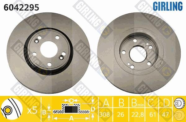 Girling 6042295 - Brake Disc autospares.lv