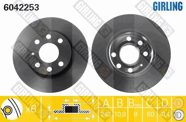 Girling 6042253 - Brake Disc autospares.lv