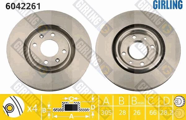 Girling 6042261 - Brake Disc autospares.lv