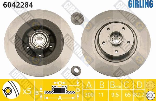 Girling 6042284 - Brake Disc autospares.lv