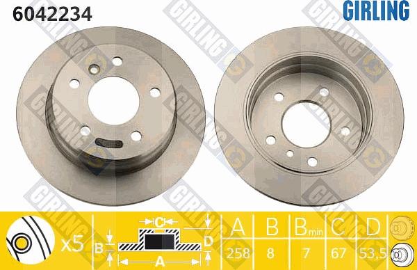 Girling 6042234 - Brake Disc autospares.lv