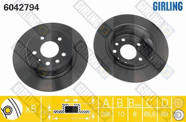 Girling 6042794 - Brake Disc autospares.lv