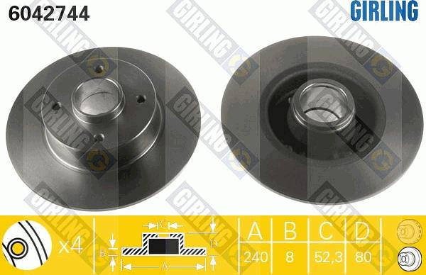 Girling 6042744 - Brake Disc autospares.lv